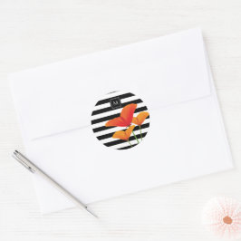 Poppy Chic Black Rand Monogram Runt Klistermärke