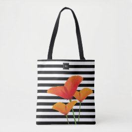 Poppy Chic Black Rand Monogram Tygkasse