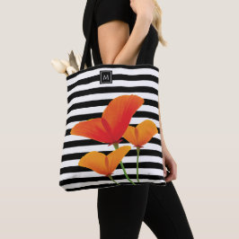 Poppy Chic Black Rand Monogram Tygkasse