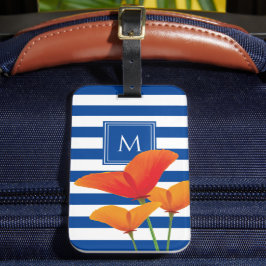 Poppy Chic Blue Rand Monogram Bagagebricka