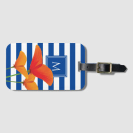 Poppy Chic Blue Rand Monogram Bagagebricka