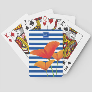 Poppy Chic Blue Rand Monogram Casinokort