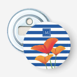 Poppy Chic Blue Rand Monogram Flasköppnare