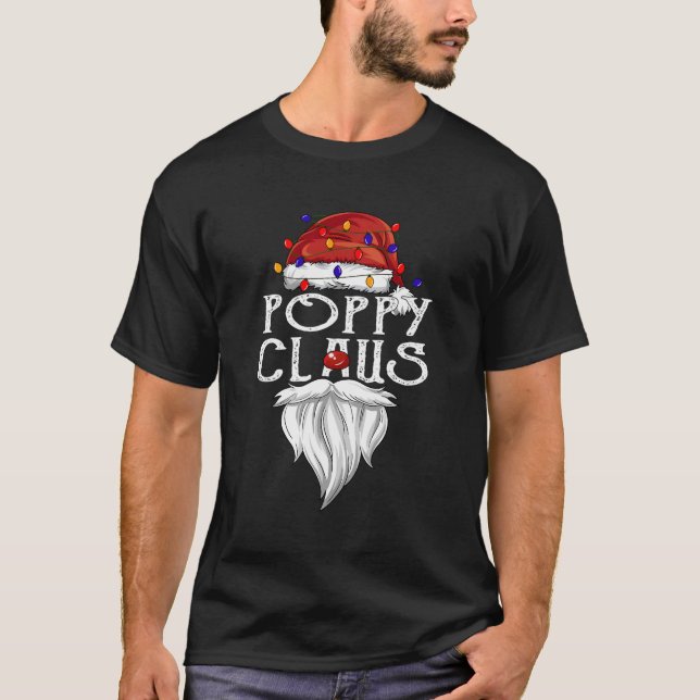 Poppy Claus Beard Poppy Claus jul T Shirt (Framsida)