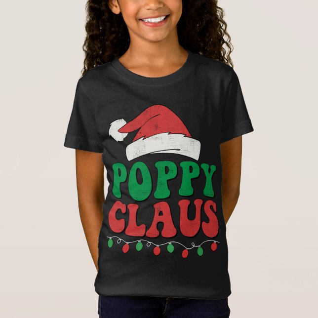 Poppy Claus Santa Ljus-familjen Matching T Shirt (Framsida)