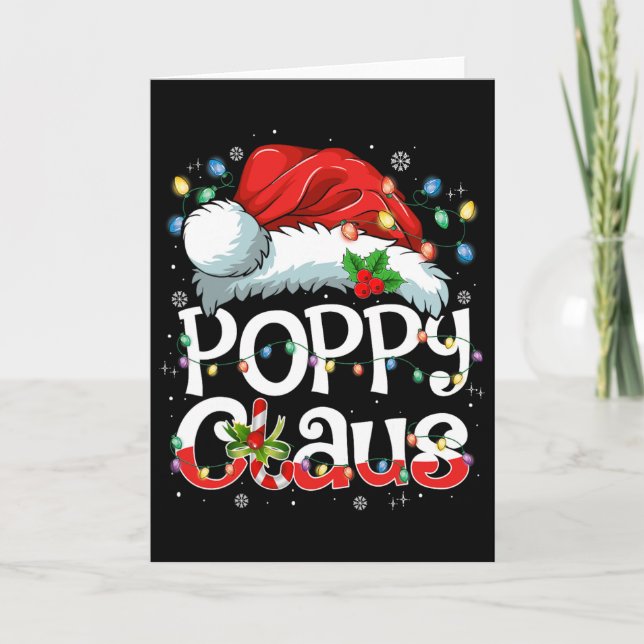Poppy Claus Xmas Santa Matching Family Christmas P Kort (Framsida)