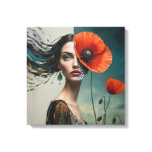 Poppy collage porträtt