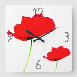 POPPY Collection 01 Wall Clock Fyrkantig Klocka