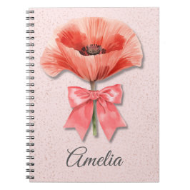Poppy Coquette Notebook | Pink Floral Journal Anteckningsbok