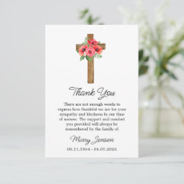 Poppy Cross Sympathy Thank You Card Tack Kort