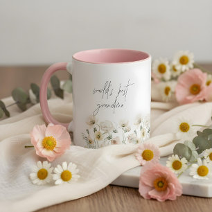 POPPY Cute Pastel WildblomWorld's Best Grandma Mugg