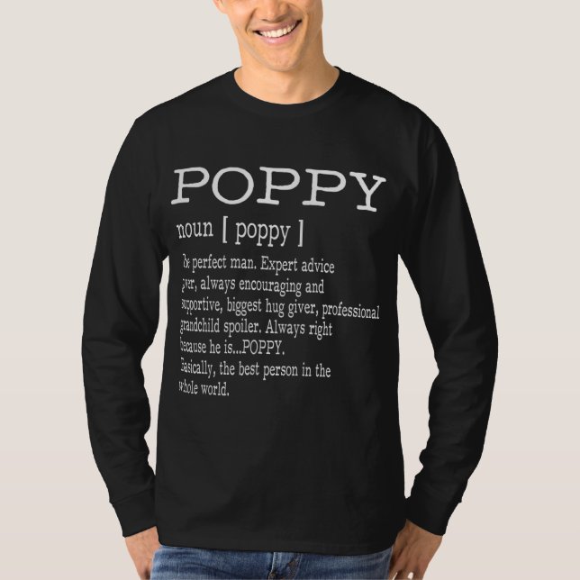 Poppy Definition Grandpa Fars dag Gifts - Manar T Shirt (Framsida)