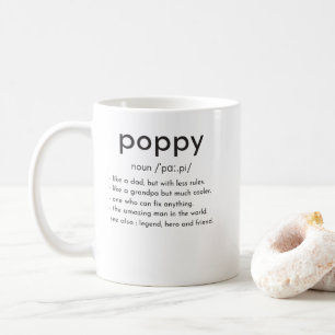 Poppy-definition lustig farfar Fars dag Kaffemugg