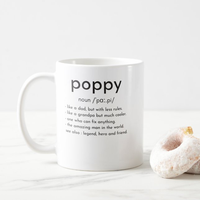 Poppy-definition lustig farfar Fars dag Kaffemugg (Med munk)