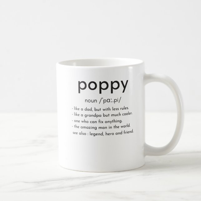 Poppy-definition lustig farfar Fars dag Kaffemugg (Höger)