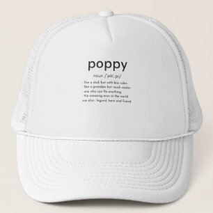 Poppy-definition lustig farfar Fars dag Keps