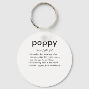 Poppy-definition lustig farfar Fars dag Nyckelring