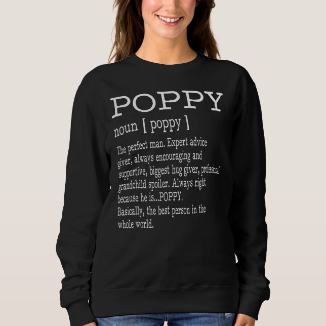 Poppy Definition Poppy Dictionary För manar Grandp T Shirt (Framsida)