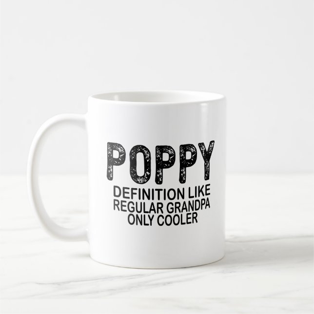 POPPY-definition som vanlig morfar-enbart-färg Kaffemugg (Vänster)