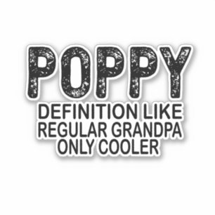 POPPY-definition som vanlig morfar-enbart-färg Klistermärken