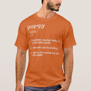 Poppy Definition T Funny Fars dag Gift Tee