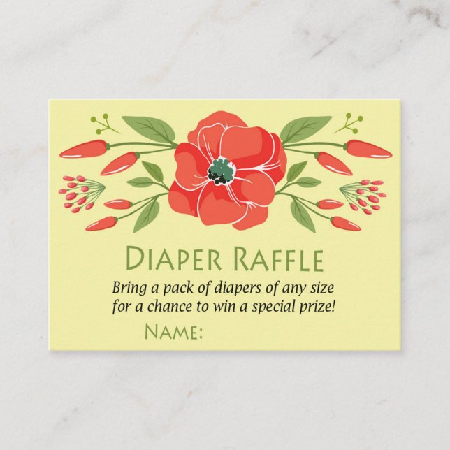 Poppy Diaper Raffle Biljett (Framsida)