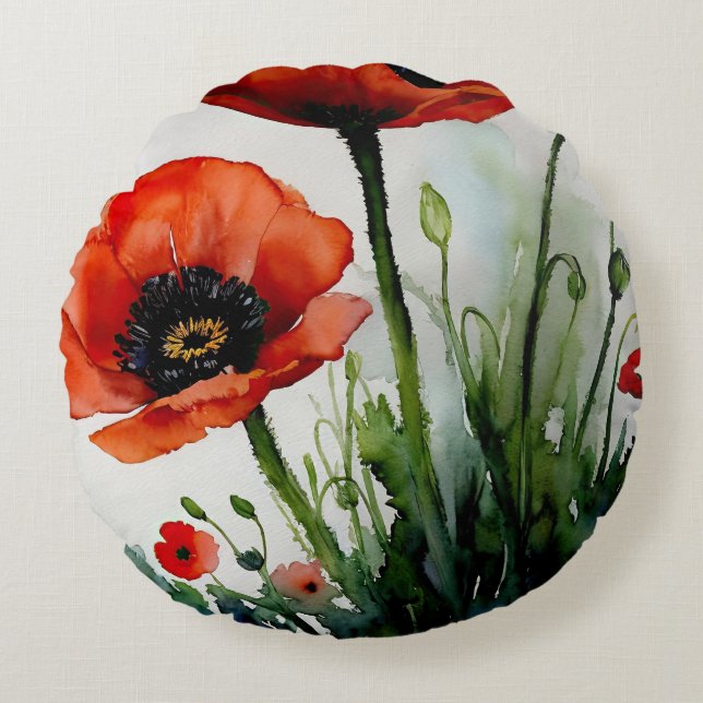 Poppy Dreams Rund Kudde (Framsidan)