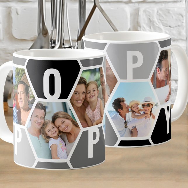 Poppy Editable 5 Photo 5 Brev Honeycomb Kaffemugg (Skapare uppladdad)
