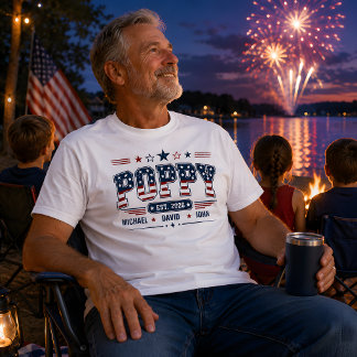 Poppy Est 2026 USA Patriotisk Flagga Anpassat Barn T Shirt