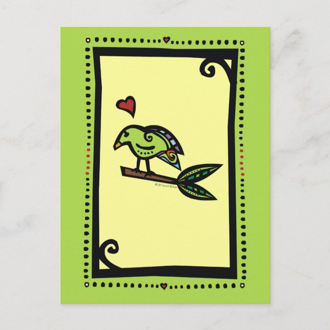 "POPPY": FÅGELFÅGELN VYKORT (Framsida)