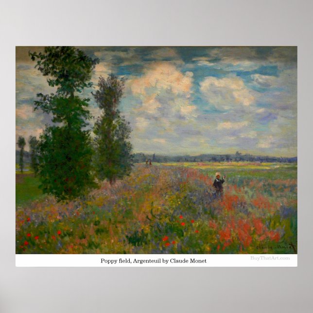 Poppy fält, Argentina av Claude Monet Poster (Framsidan)