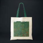 Poppy Fält av Gustav Klimt, Vintage Art nouveau Tygkasse<br><div class="desc">Poppy Fält (1907) av Gustav Klimt är en vintage Viktorian Era bra konst symbolism blommigt liggande målning. En naturscen med en stor skugga med blommande röda vallmoblommor. Det är vår och poppies och frukts träd är i blomning. Konstnären Gustav Klimt (1862-1918) var en österrikisk symbolmålare och en av de mest...</div>