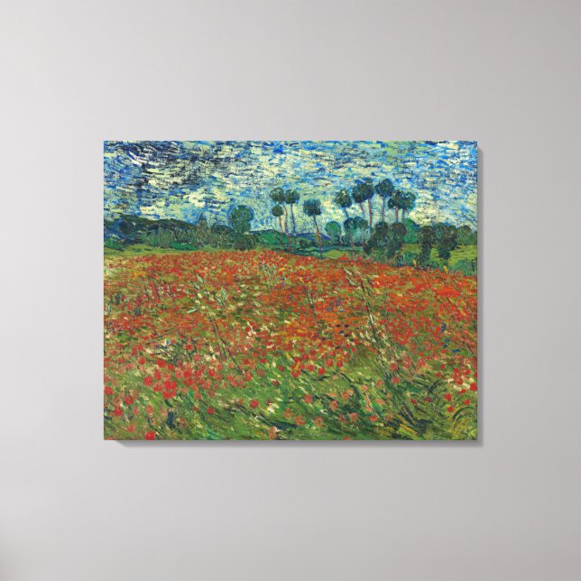 Poppy Fält av Vincent Van Gogh Canvastryck (Framsida)