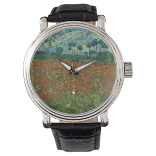 Poppy fält av Vincent van Gogh Fine Art Armbandsur