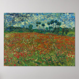 Poppy fält av Vincent van Gogh Fine Art Poster