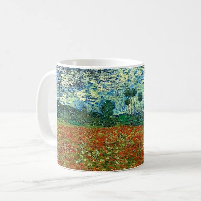 Poppy Fält av Vincent Van Gogh Kaffemugg (Framsida vänster)