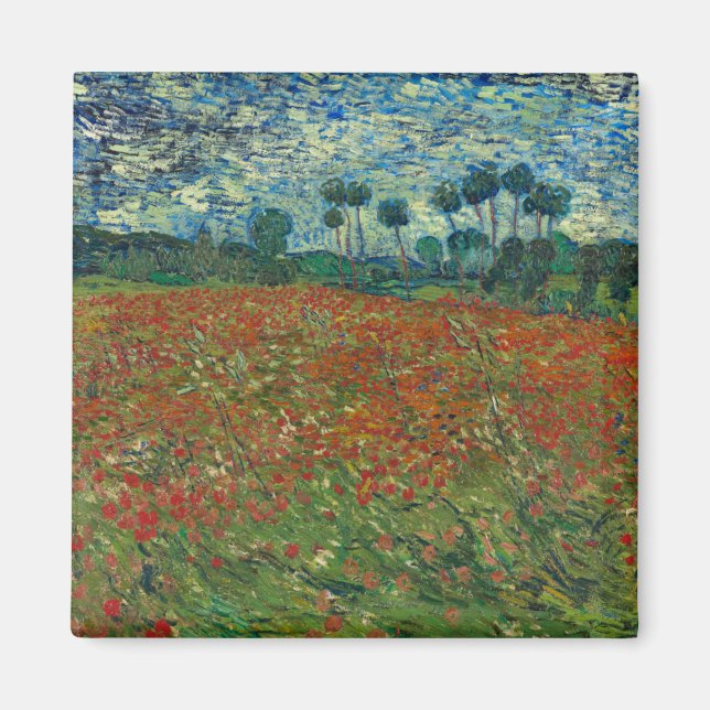 Poppy Fält av Vincent Van Gogh Magnet (Framsidan)