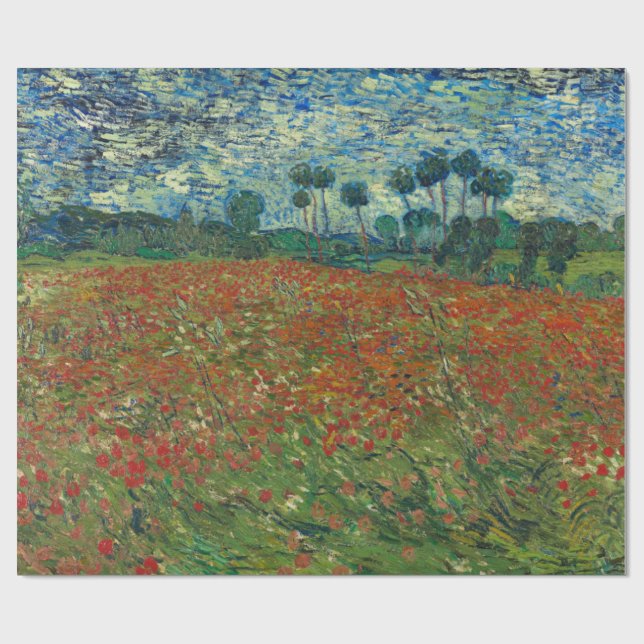 Poppy Fält av Vincent Van Gogh Presentpapper (Platt)