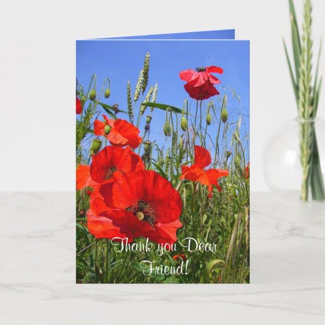 POPPY FÄLT ~ Card för vänner Tack Kort (Framsida)