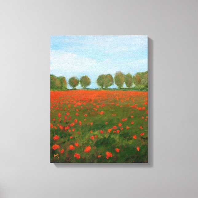 Poppy Fält Giclee Canvastryck (Framsida)