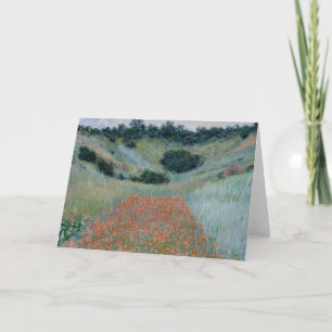 Poppy Fält i en Hollow nära Giverny (av Monet) Kort