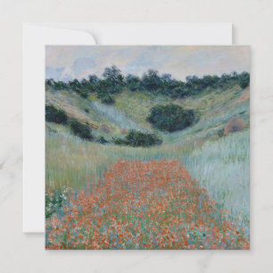 Poppy Fält i en Hollow nära Giverny (av Monet) Kort