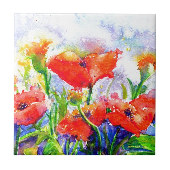Poppy Fält Kakelplatta (Framsidan)