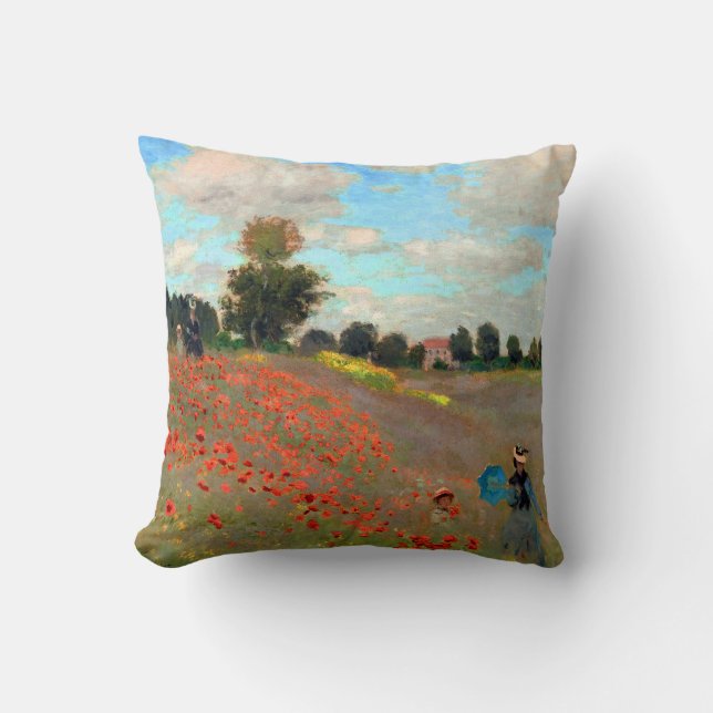 Poppy Fält, målning av Claude Monet (1873) Kudde (Framsida)