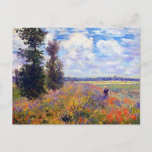 Poppy Fält, målning av Claude Monet (1875) Vykort (Framsida)