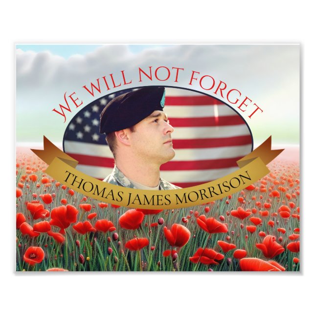 Poppy Fält Memorial Photo Fototryck (Framsidan)