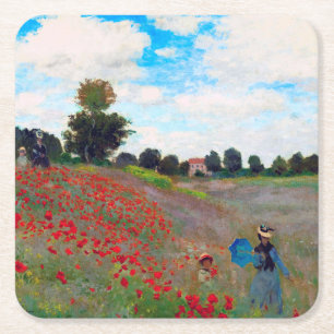 Poppy Fält, Monet Underlägg Papper Kvadrat