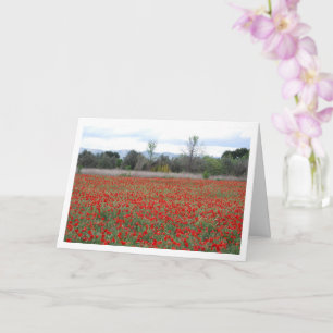 Poppy Fält Mountain Landscape Card Kort