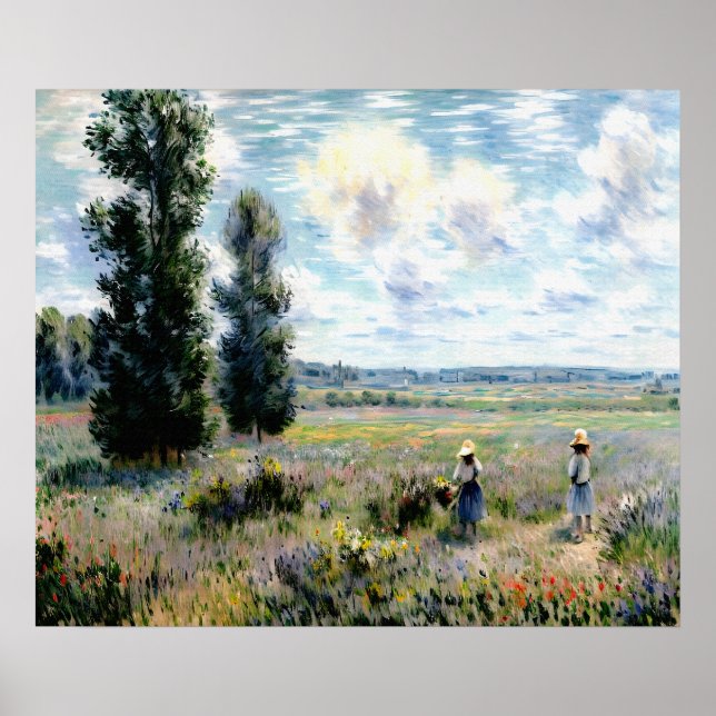 Poppy Fält nära Argenteuil Poster (Framsidan)