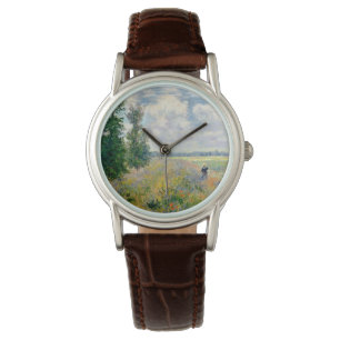 Poppy Fält nära Argentina av Claude Monet Armbandsur